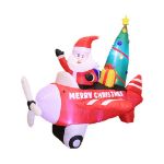 8' Inflatable Swirling Santa in Plane