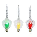Clear Bubble Light With Clear Multi Base Replacements 3 Pack 