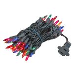 Multi Colored Christmas Mini Lights 50 Light on Black Wire 11 Feet Long