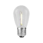 24 Warm White Plastic LED S14 Commercial Grade Light String Set on 48' of White Wire Shatterproof