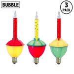 Red and Yellow Bubble Light With Multi Base Replacements 3 Pack 