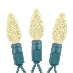 Warm White 70 LED C6 Strawberry Mini Lights Commercial Grade on Green Wire