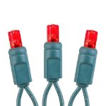 Commercial Grade Wide Angle 100 LED Red 34' Long on Green Wire