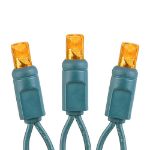 20 LED Battery Operated Lights Amber/Orange Green Wire