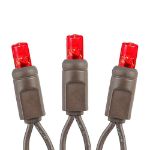 Commercial Grade Wide Angle 100 LED Red 50' Long on Brown Wire