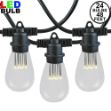 24 LED S14 Warm White Commercial Grade Light String Set on 48' of Black Wire 