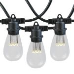 24 LED S14 Warm White Commercial Grade Light String Set on 48' of Black Wire 