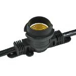 24 Clear S14 Commercial Grade Light String Set on 48' of Black Wire 