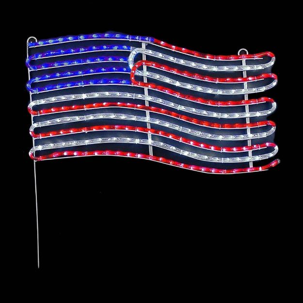 22" American Flag LED Rope Light Motif
