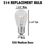 24 Warm White PG S14 Commercial Grade Suspended Light String Set on 48' of Black Wire