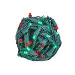 Commercial Grade Wide Angle 50 LED Red/Green 25' Long on Green Wire