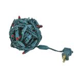 Commercial Grade Wide Angle 50 LED Red/Green 25' Long on Green Wire