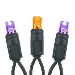 Commercial Grade Wide Angle 50 LED Purple/Amber 25' Long on Black Wire