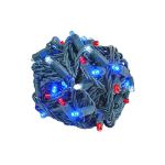 Commercial Grade Wide Angle 50 LED Red/White/Blue 25' Long on Green Wire