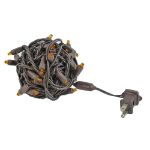 Commercial Grade Wide Angle 50 LED Amber 25' Long on Brown Wire
