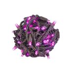 Commercial Grade Wide Angle 50 LED Pink 25' Long on Brown Wire