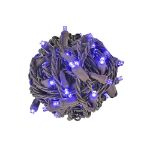 Commercial Grade Wide Angle 50 LED Purple 25' Long on Brown Wire