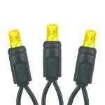 Commercial Grade Wide Angle 50 LED Yellow 25' Long on Black Wire