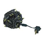 Commercial Grade Wide Angle 50 LED Yellow 25' Long on Black Wire