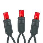 Commercial Grade Wide Angle 50 LED Red 25' Long on Black Wire