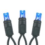Commercial Grade Wide Angle 50 LED Blue 25' Long on Black Wire