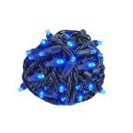 Commercial Grade Wide Angle 50 LED Blue 25' Long on Black Wire