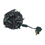 Commercial Grade Wide Angle 50 LED Green 25' Long on Black Wire