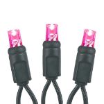 Commercial Grade Wide Angle 50 LED Pink 25' Long on Black Wire