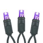 Commercial Grade Wide Angle 50 LED Purple 25' Long on Black Wire
