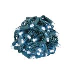 Commercial Grade Wide Angle 50 LED Pure White 25' Long on Green Wire