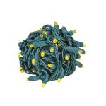 Commercial Grade Wide Angle 50 LED Yellow 25' Long on Green Wire