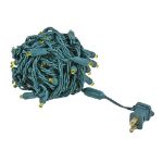 Commercial Grade Wide Angle 50 LED Yellow 25' Long on Green Wire