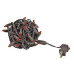 Commercial Grade Wide Angle 100 LED Red 50' Long on Brown Wire
