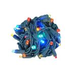 Twinkle LED Christmas Lights 50 LED Multi 25' Long Green Wire