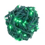 Coaxial 100 LED Green 4" Spacing Green Wire
