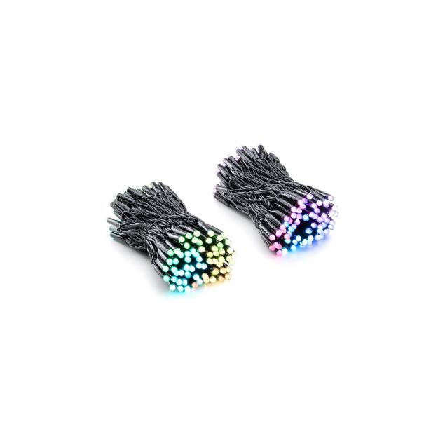 Twinkly Pro RGB Capsule Dual Line 125x2 LED with 4" Spacing on Green Wire 