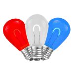 Red/White/Blue S14 U-Shaped LED Glass Flex Filament Replacement Bulbs 25 Pack