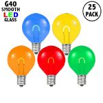 Multi Colored G40 U-Shaped LED Glass Flex Filament Replacement Bulbs 25 Pack