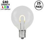 Warm White G40 U-Shaped LED Plastic Flex Filament Replacement Bulbs 25 Pack