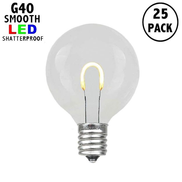 Warm White G40 U-Shaped LED Plastic Flex Filament Replacement Bulbs 25 Pack