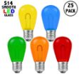 Multi Colored S14 U-Shaped LED Glass Flex Filament Replacement Bulbs 25 Pack