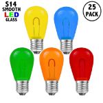 Multi Colored S14 U-Shaped LED Glass Flex Filament Replacement Bulbs 25 Pack