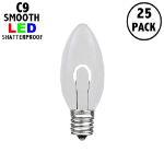 Pure White C9 U-Shaped LED Plastic Flex Filament Replacement Bulbs 25 Pack 