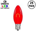 Red C9 U-Shaped LED Plastic Flex Filament Replacement Bulbs 25 Pack 