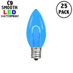 Blue C9 U-Shaped LED Plastic Flex Filament Replacement Bulbs 25 Pack 