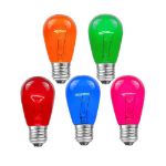 5 Pack of Transparent Assorted S14 11 Watt Bulbs Medium Base e26