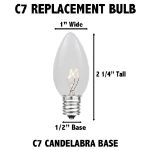 Clear Transparent C7 5 Watt Bulbs 5 Pack