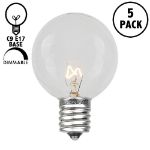 Clear G50 7 Watt Replacement Bulbs 5 Pack 