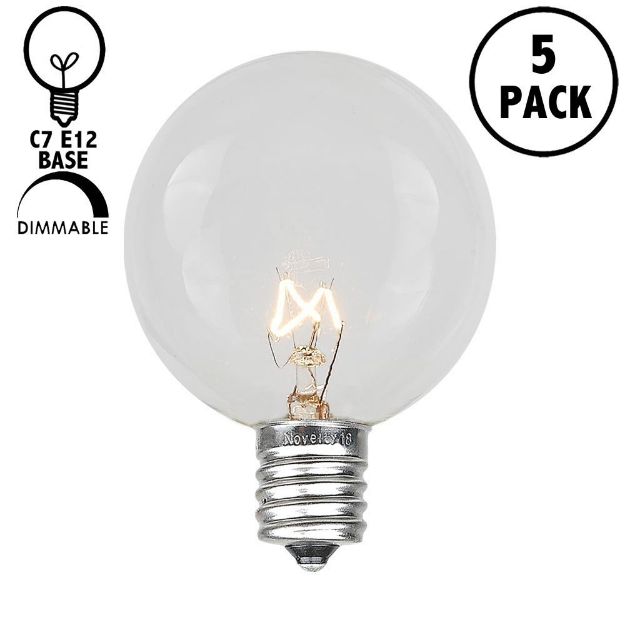 5 Pack Clear G40 Globe Replacement Bulbs