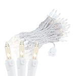 Clear Christmas Mini Lights 100 Light 50 Feet Long on White Wire